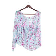 Creation Blue/Pink Abstract Design Super Soft Shawl For Women