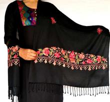 Black Acrylic Pashmina Shawl for Women