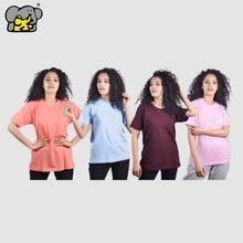 Shangrila 100% Cotton T-Shirt For Women (Peach/Sky Blue/Maroon/Pink)