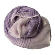 Purple/Beige Striped Pashmina Shawl For Women