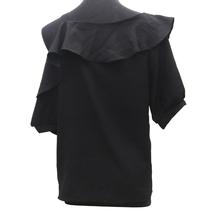 Womens One Side Cut Shoulder Tops - Black