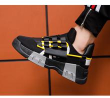 Fashion Height Increasing Men Casual Shoes, Breathable Men Chunky Sneakers - Black