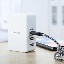 Benks PA28 Three Port Fast Charging Type C PD Travel Charger, For iPad, iPhone, Galaxy, Huawei, Xiaomi, LG, HTC, Macbook and More (Black)