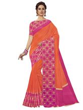 Stylee Lifestyle Orange Banarasi Silk Jacquard Saree - 2117