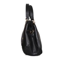 Luxury Floral Design PU Leather Black Color Shoulder and Handbag