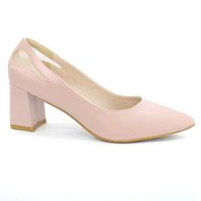 DMK Baby Pink Pointed Pump Block Heel Shoes For Wpmen - 98676