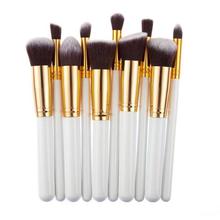 10Pcs Mini Silver Golden Makeup Brushes Set pincel maquiagem