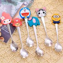 6 pcs Silicone Cartoon Children's Spoon Soup Coffee Spoon