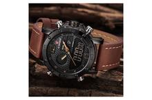 NaviForce NF9134 Double Time Digital/Analog Quartz Watch – Black/Brown