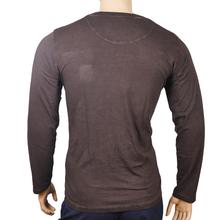 Oxemberg Brown Round  Neck Full Sleeve T-Shirt For Men