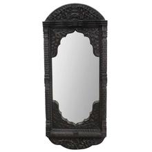Black Decorative Wooden Carved Mirror -48