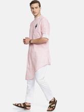 Freehand Men Pink & White Solid Kurta with Pyjamas