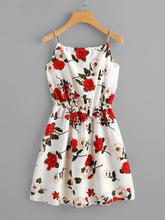 Braided Strap Tie Back Floral Cami Dress