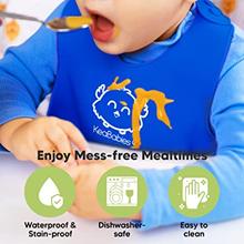 Baby Silicone Bibs - Waterproof, Easy Wipe Silicone Bib for Babies, Toddlers