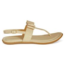 La Briza Nude T-Strap Flat Sandals For Women (LB2015NUD)