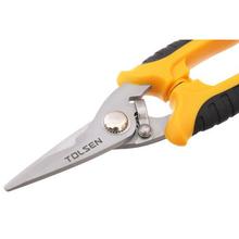 Multi-Functional Stainless steel blade Scissors,  Steel Metal Sheet Cutting Garden Electrician Scissors with Saw tooth Blade tolsen