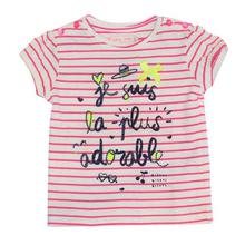 Pink/White Striped T-Shirt For Baby Girls