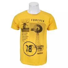 Yellow Printed Fit T-Shirt For Men