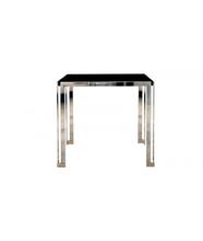 DINING TABLE CELINE80 CHROMIUM BLACK GLASS