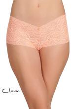 Clovia Peach Lace Low Waist Boyshorts For Women