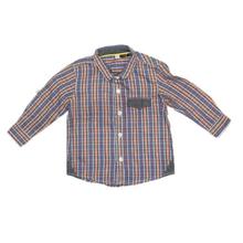 Blue/Orange Checkered Shirt For Baby Boys