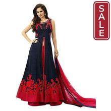 SALE- BRIDAL4 Fashion Women's Taffeta Silk Semi Stitched