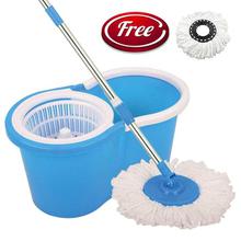 Unirise 360° Spin Mop with Easy Wheels and Bucket & FREE Refill - Color assorted