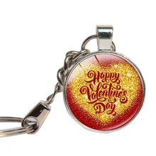 Valentine Day Keychain Glass Cabochon Girlfriend Gifts