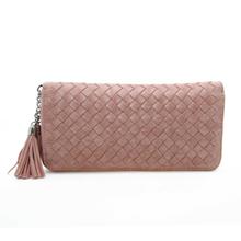 Pink New wooven long type wallet(4708095308037)