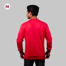Nyptra Red Cotton Fleece Sweatshirt For Men
