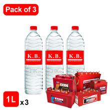 K.B DE-Mineralised ( DM ) water, Distilled Water for Batteries | Pack of 3