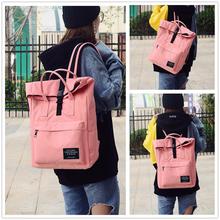 Pink Canvas Middle Large Capacity Backpack- Unisex