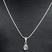 Pure Silver Necklace With Natural Moonstone Unisex/ 5.8 Gram