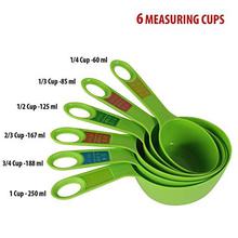 Hokipo Plastic Measuring Cups And Spoon Set With Ring Holder, 12 Piece