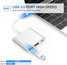 GD Type c to 3 in 1 Type c to HDMI Type c to USB and Type c to Type c Hub 4K Adapter Usb-c to HDMI Converter with 3.0 USB Port and Type C 3.1 Female Charging Port for MacBook