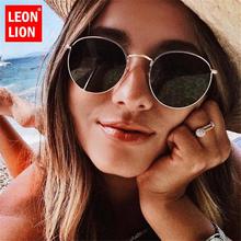 LeonLion 2018 Luxury Mirror Sunglasses Women/Men Brand Designer Glasses Lady Round Sun Glasses Street Beat Oculos De Sol Gafas