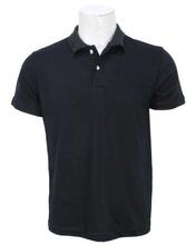 Black Solid Polo T-shirt For Men