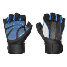 Black/Blue Gel Grip Half Gloves