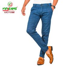 Virjeans Stretchable Cotton Check Chinos Pant for Men (VJC 713) Sky Blue