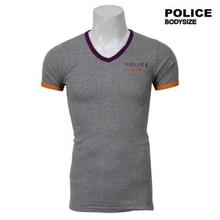 Police F374 Bodysize V- Neck T-Shirt For Men- Grey