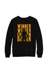 PUBG Winner Winner Chicken Dinner Black Printed Sweatshirt