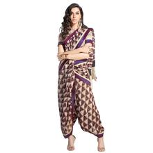 Stylee Lifestyle Purple Handloom Silk Printed Saree (1405)