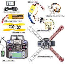 Complete Quardcopter Kit for Building Drone - Frame, Brushless Motor, ESC, Flight Controller, Remote, Lipo, Propeller,  and Charger