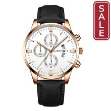 SALE - CUENA Fashion Men's Stainless Steel Watch Leather