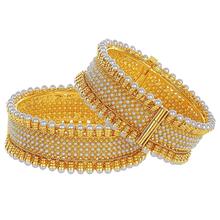 Sukkhi Pretty Gold Plated Pearl Bangles Set 2 for Women
