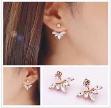 PLUSH Silver Crystal Leaf Earring