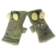 Green Felt Wrist Warmer Gloves-Unisex