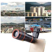 Clip-on 12x Optical Zoom Mobile Phone Telescope Lens HD