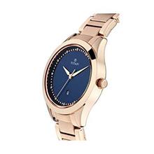 Titan Sparkle Women's Blue Dial Stainless Steel Strap Watch - 2570WM05