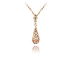 Gold Toned Long Necklace Pendant For Women